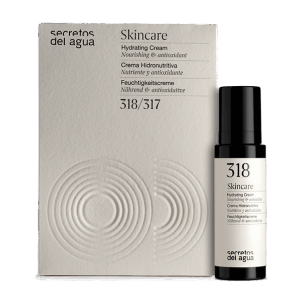Estuche y envase de Crema Hidronutritiva, crema facial hidratante natural para piel seca